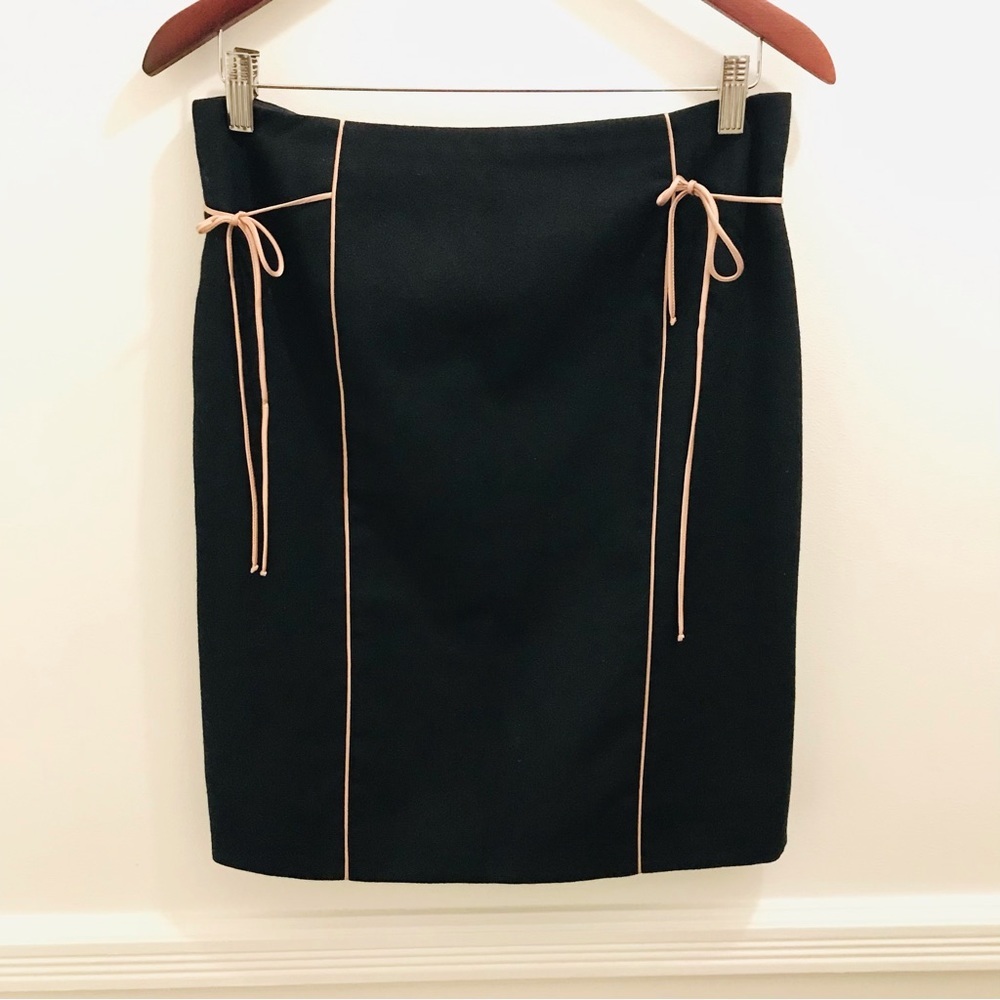 Vintage Rebecca Taylor Pencil Skirt 8 wool silk black pink